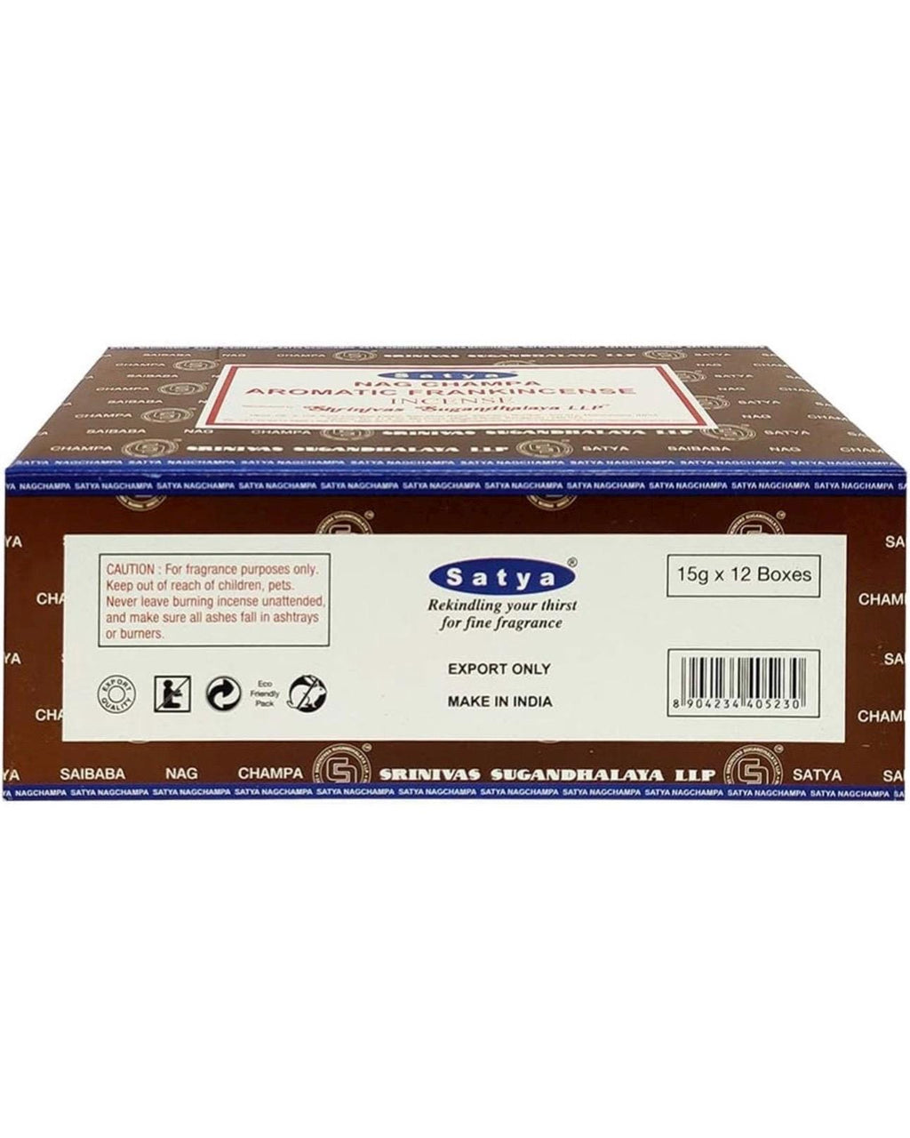 Satya Nag Champa Aromatic Frankincense 180 grams. 12 boxes x 15 g per box. Premium Handrolled Incense sticks.