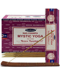 Satya Nag Champa Mystic Yoga 180 grams. 12 boxes x 15 g per box. Premium Handrolled Incense sticks.