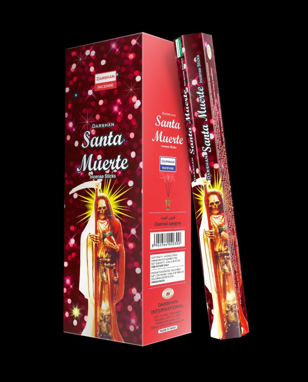 Santa Muerte Red Incense Sticks. 120 sticks. Natural hand made incense sticks.