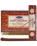 Satya Nag Champa Dark Cinnamon 180 grams. 12 boxes x 15 g per box. Premium Handrolled Incense sticks.