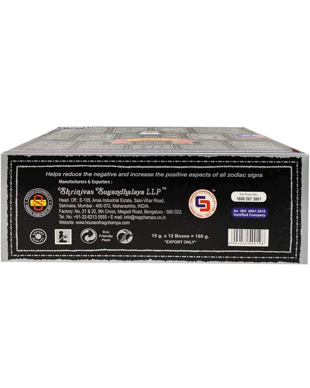Satya Nag Champa Super Hit 180 grams. 12 boxes x 15 g per box. Premium Handmade Incense sticks.