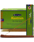 Satya Nag Champa Mantram 180 grams. 12 boxes x 15 g per box. Premium Handrolled Incense sticks.